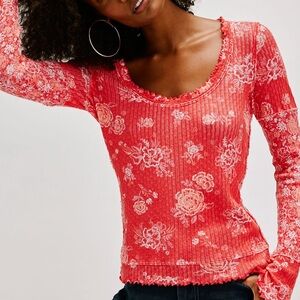 Free People Clover Printed Thermal/sz L